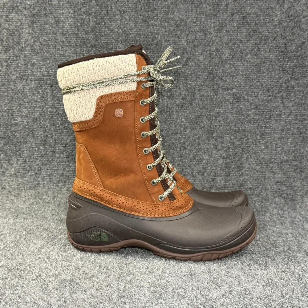 The North Face Shellista II Mid‎ Winer Boots Women's 8 Brown Leather Waterproof